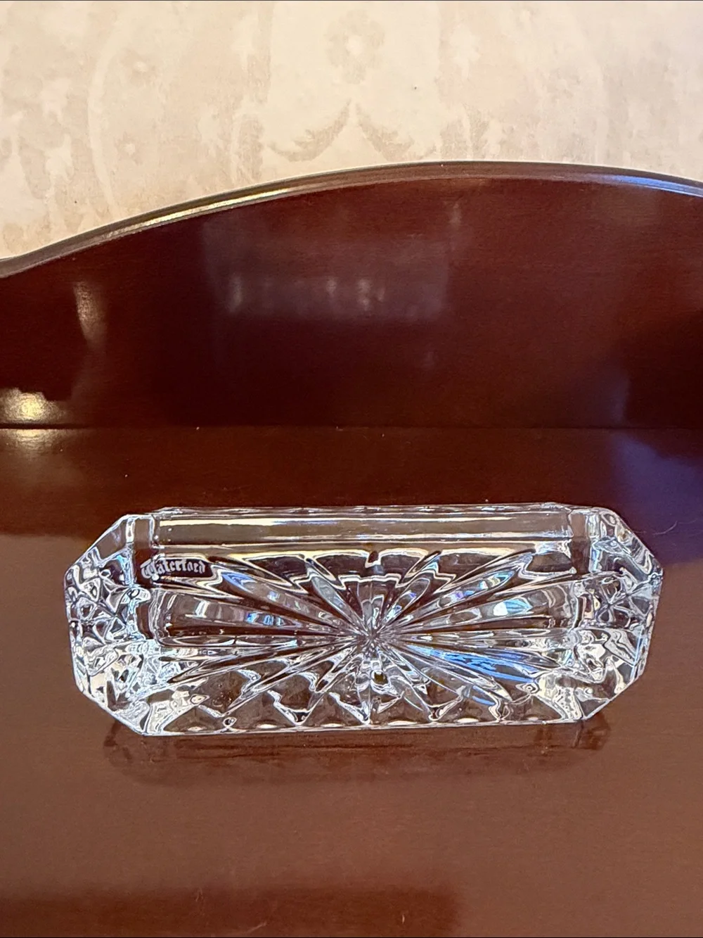 Vintage Waterford Crystal business card holder stamped